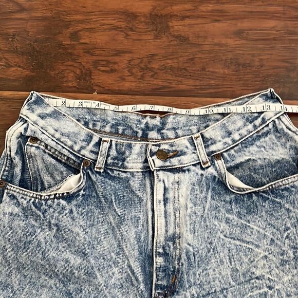 Vintage Acid Wash Chic Blue Distressed Mom High Waisted Denim Jeans Boho Casual - Picture 5 of 9